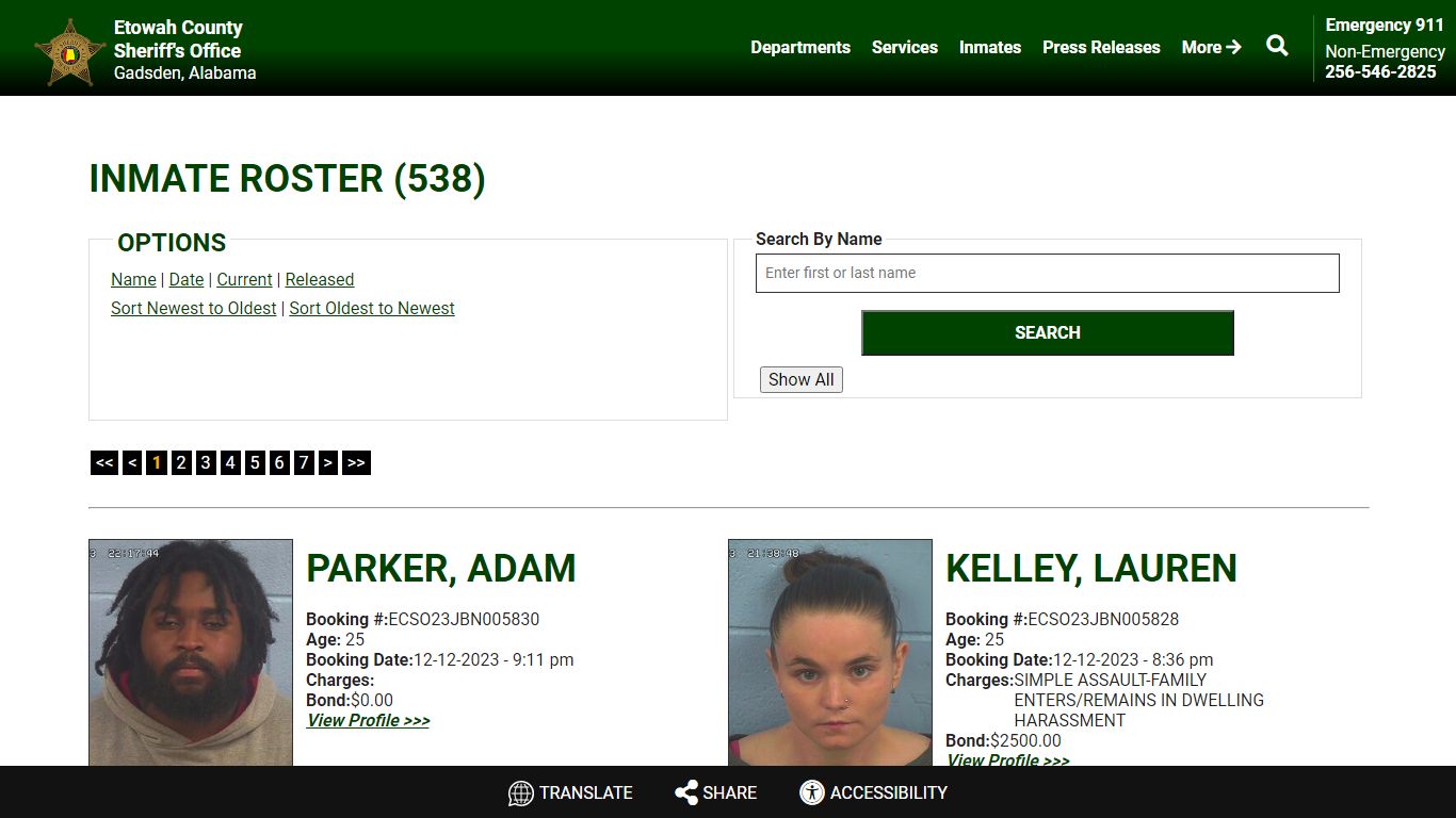 Inmate Roster - Current Inmates Booking Date Descending - Etowah County ...